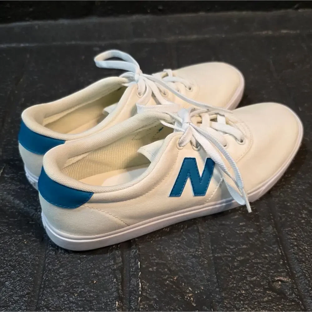 New Balance All Coasts 55 Canvas Sneakers - White/Blue Men's Size 8.5